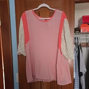 1.4.3. Story by Line Up Pink and Cream Blouse